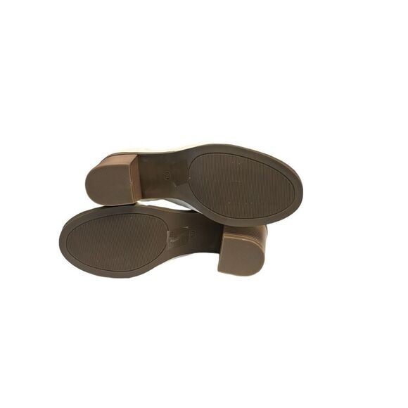 GC Shoes White Vegan Leather Susana Slip On Peep Toe Block Heels Size 8.5 NWT - Picture 5 of 7